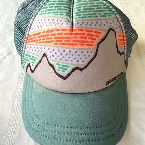 Patagonia Hat Trucker Women’s Blue Mountain Lines Foam Mesh Adjustable SnapBack